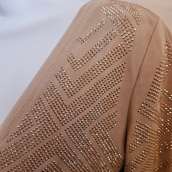 Wow Couture Gold Label Embellished Mini Dress Size M Bodycon Cocktail Party - Picture 3 of 9